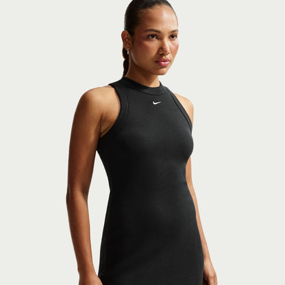 Nike Womens Chill Knit Tight Ribbed Tank Dress - Black Denim Exchange