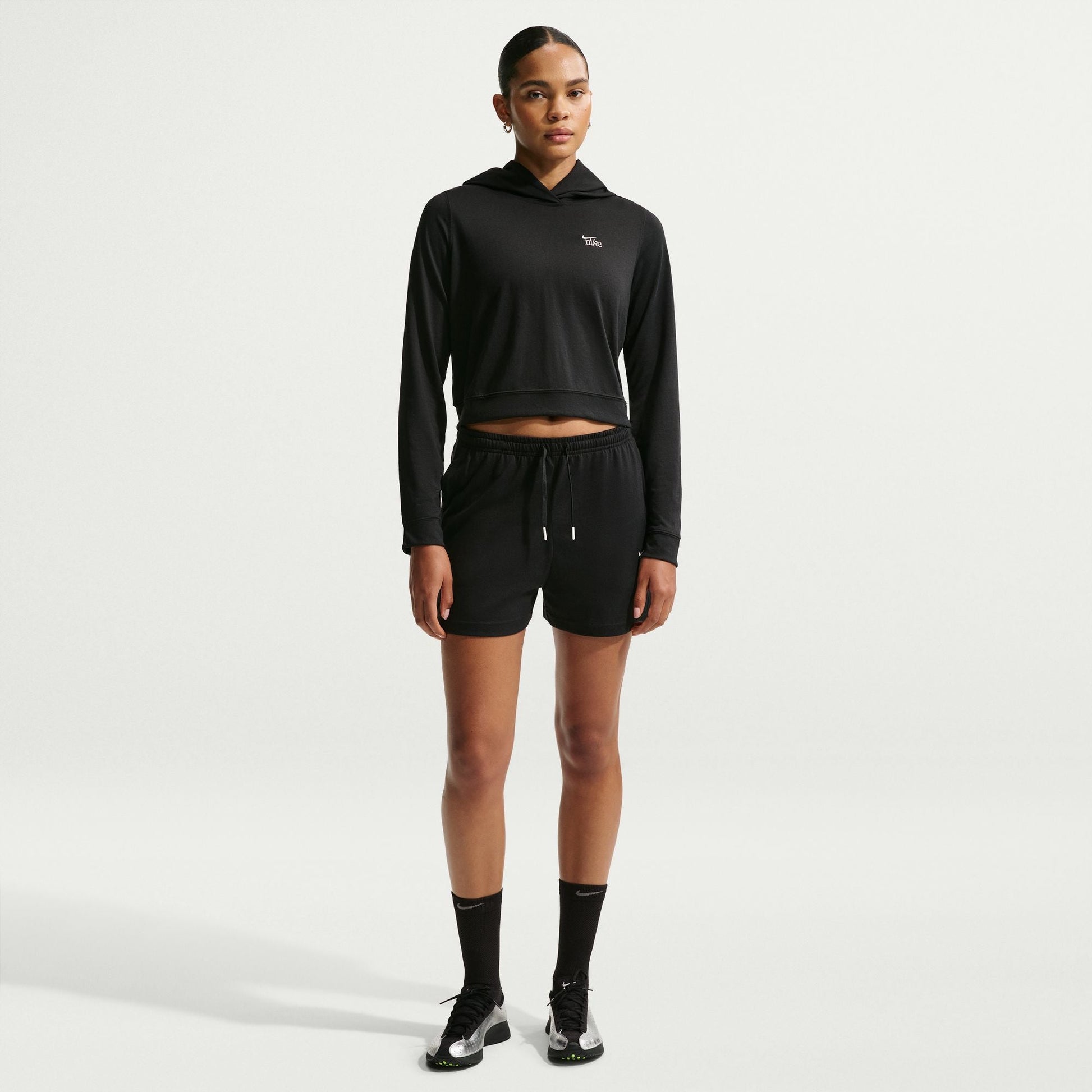 Nike Womens Sportswear Chill Knit Lightweight Hoodie - Black/Chalk Denim Exchange