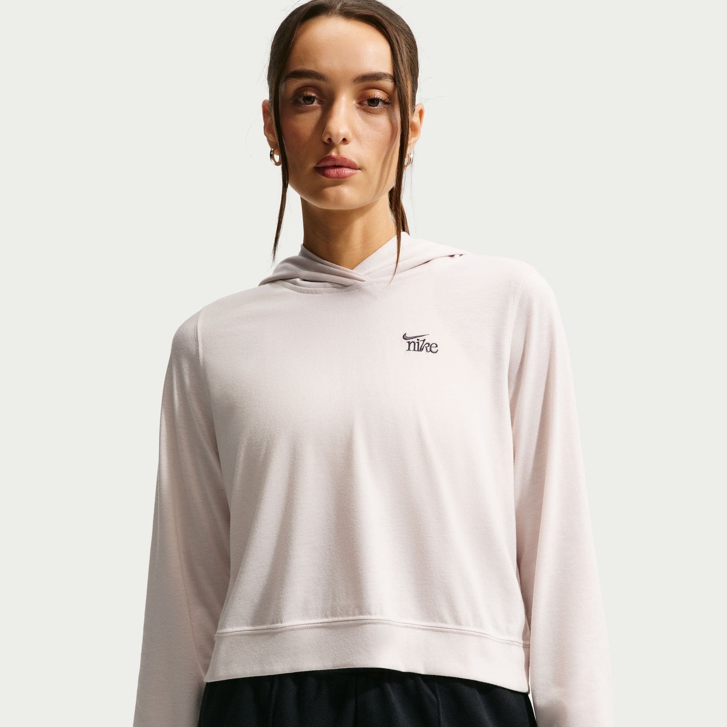 Nike Womens Sportswear Chill Knit Lightweight Hoodie - Light Orewood Brown Denim Exchange