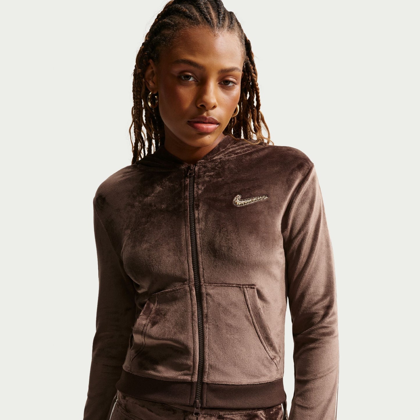 Nike Womens Full Zip Long Sleeve - Baraque Brown Denim Exchange