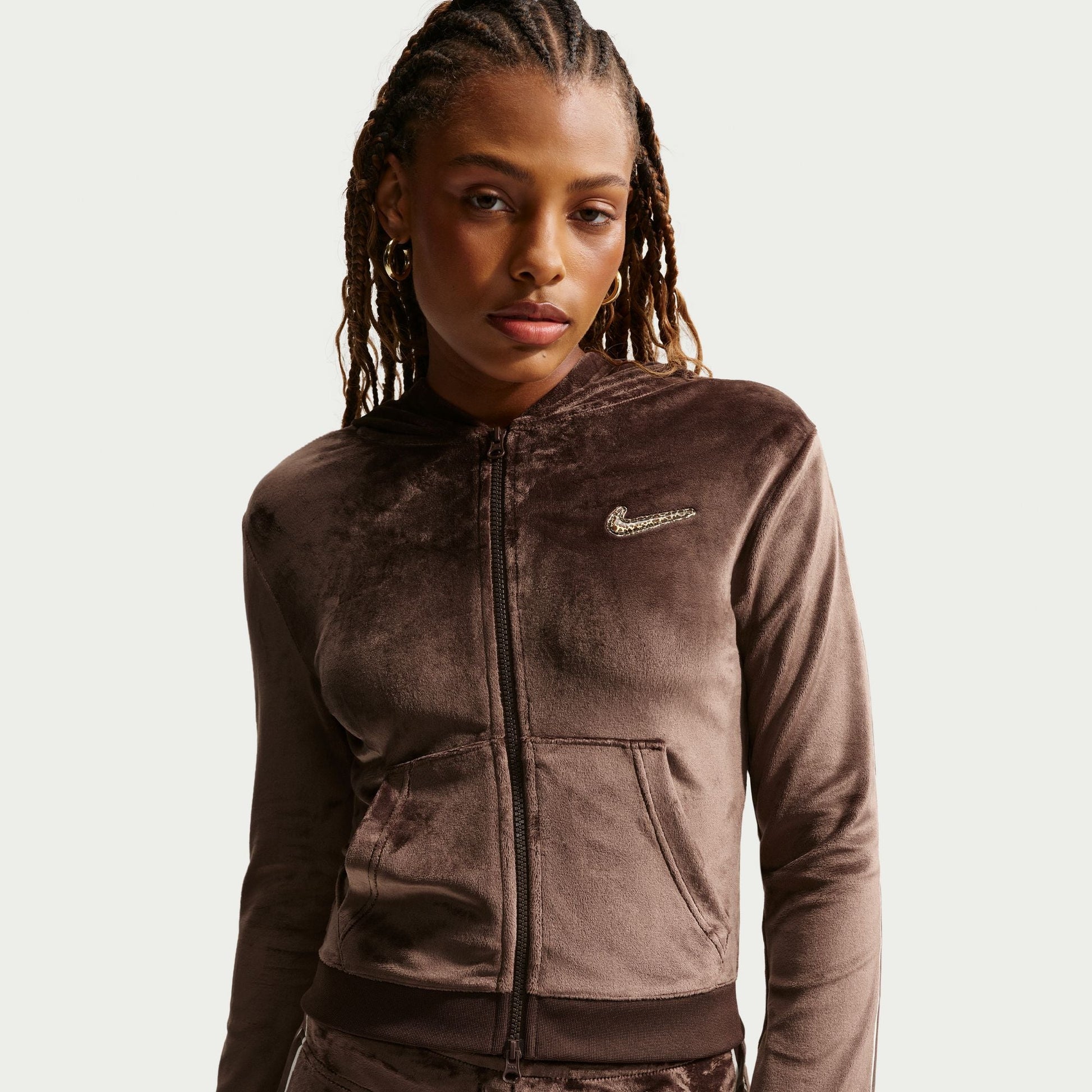 Nike Womens Full Zip Long Sleeve - Baraque Brown Denim Exchange