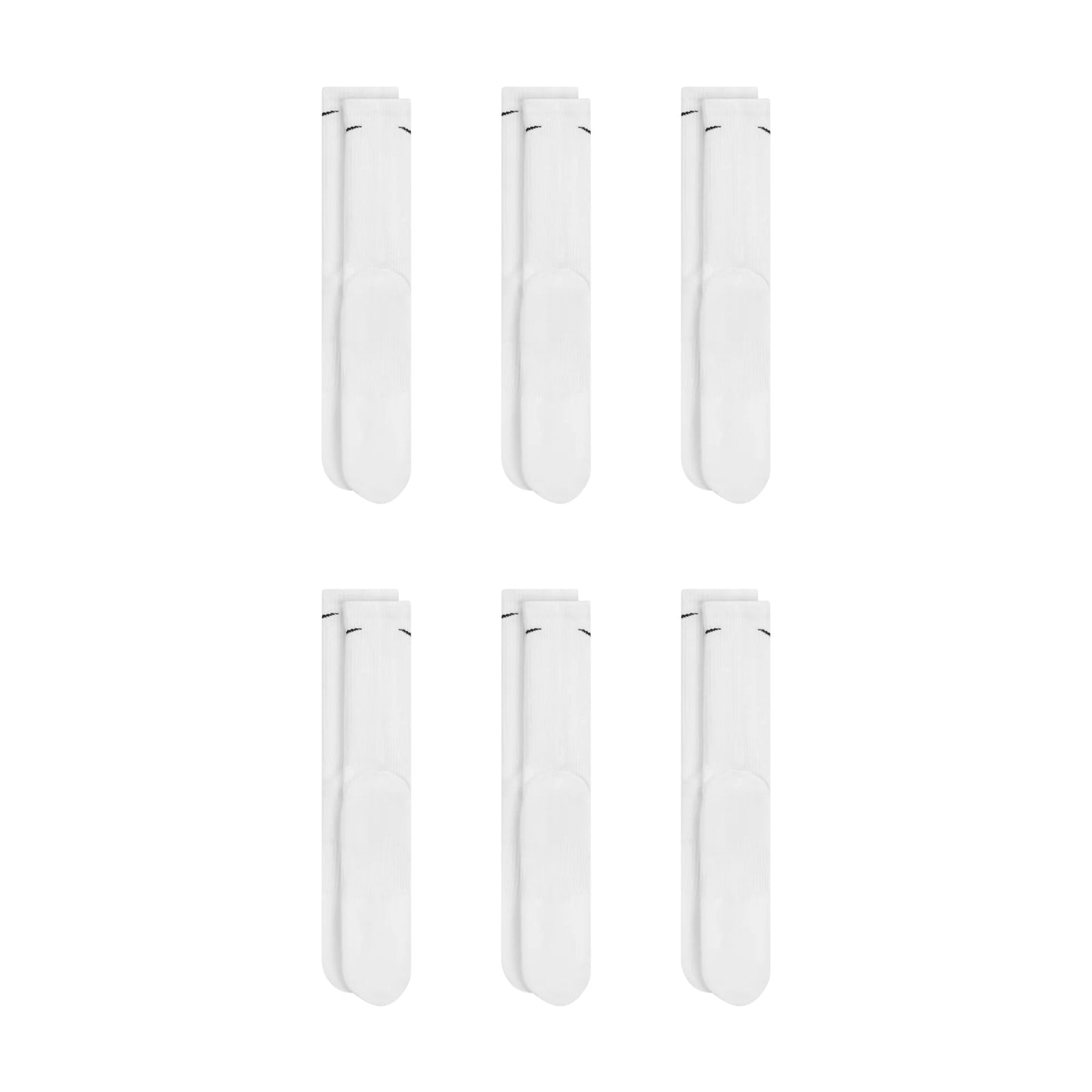 Nike Dri-Fit 6-Pack Cushioned Crew Socks - White Denim Exchange