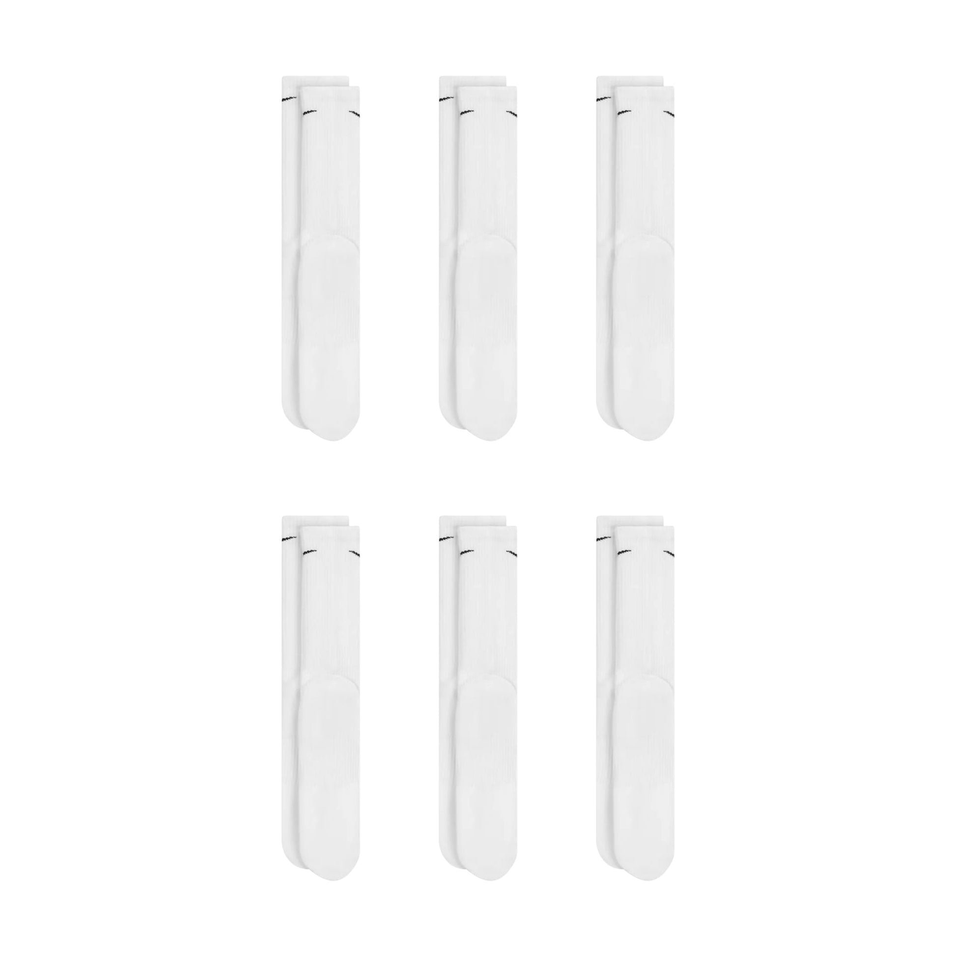Nike Dri-Fit 6-Pack Cushioned Crew Socks - White Denim Exchange