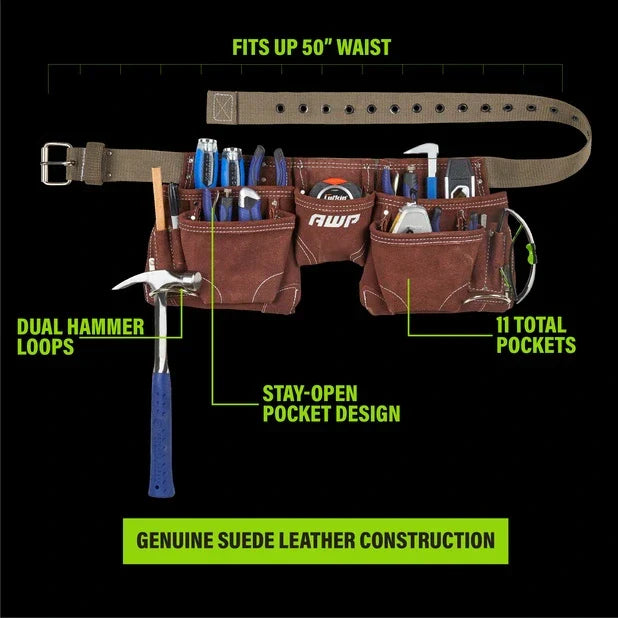 AWP 1L-494-2 Suede Leather Tool Apron VM Hardware