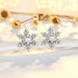 Sterling Silver Snowflake Earrings with Zircon and Pearl