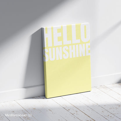 Modern Mediterranean Hello Sunshine Wood Frame Canvas Print NovaCart