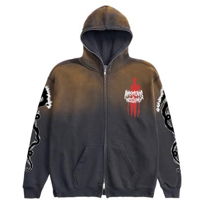 Abandon Full Zip Up Hoodie Black