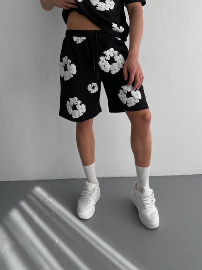 Abstract Bloom Print Men's Co-ord Set – Vibrant Floral Streetwear for Summer Withinblack