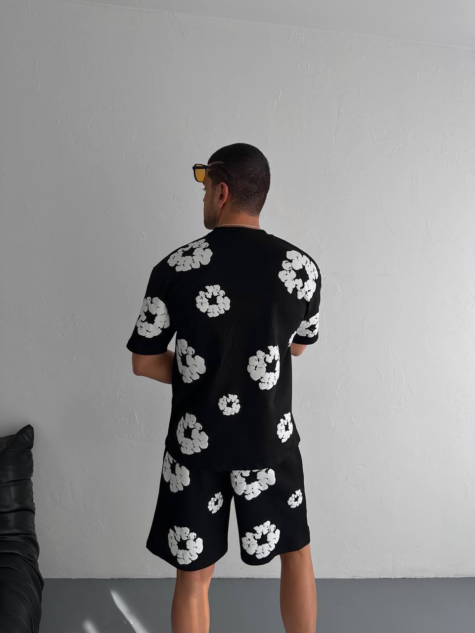Abstract Bloom Print Men's Co-ord Set – Vibrant Floral Streetwear for Summer Withinblack