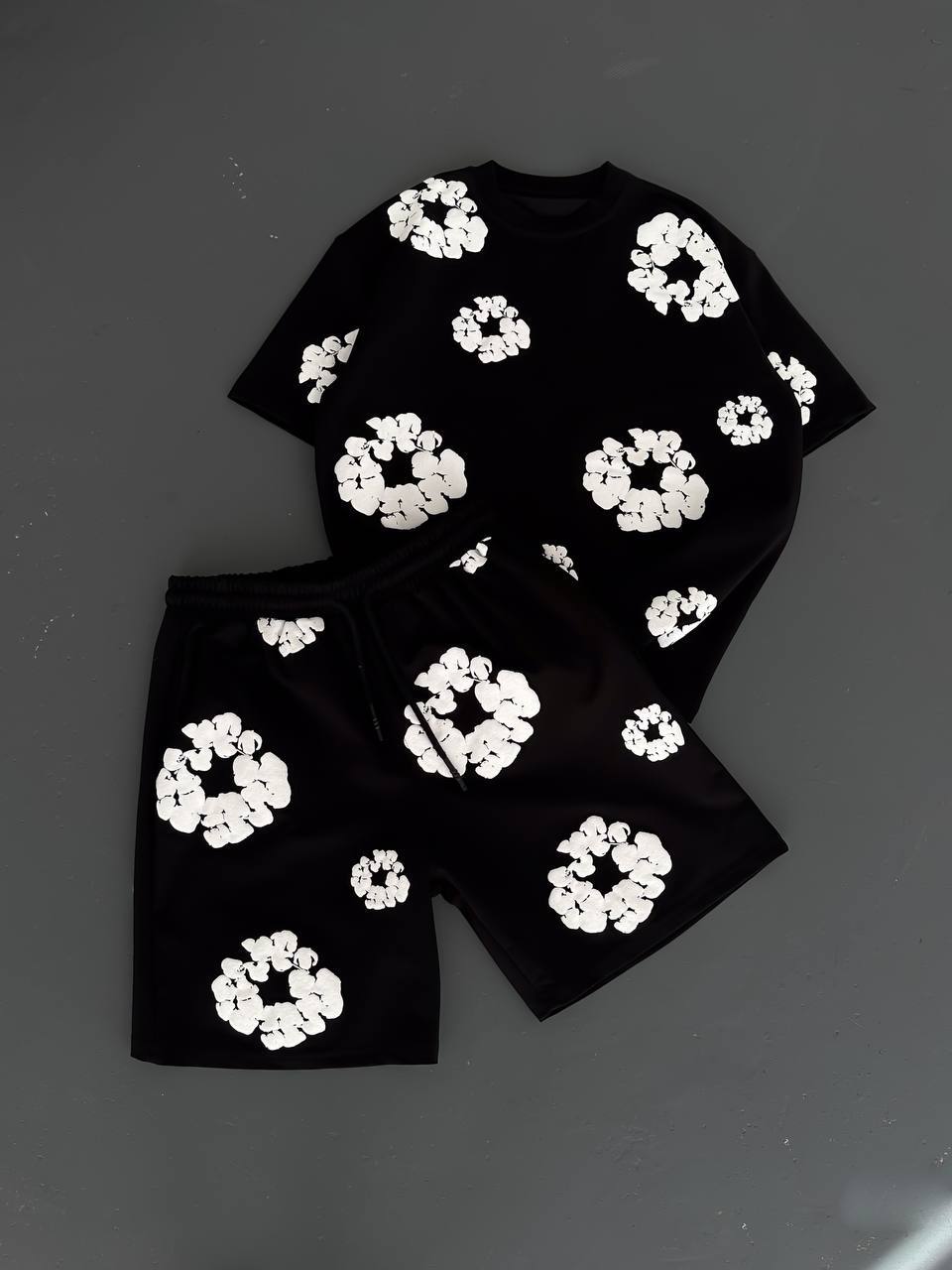Abstract Bloom Print Men's Co-ord Set – Vibrant Floral Streetwear for Summer Withinblack