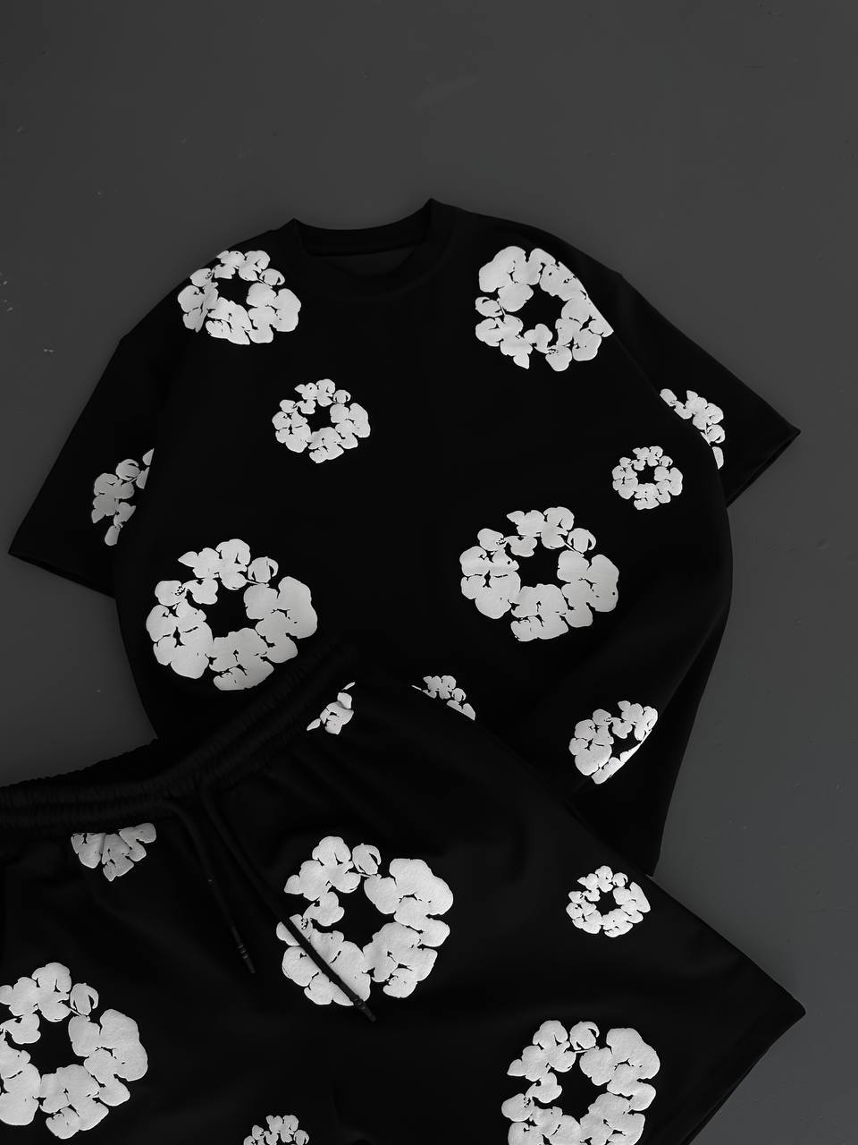 Abstract Bloom Print Men's Co-ord Set – Vibrant Floral Streetwear for Summer Withinblack