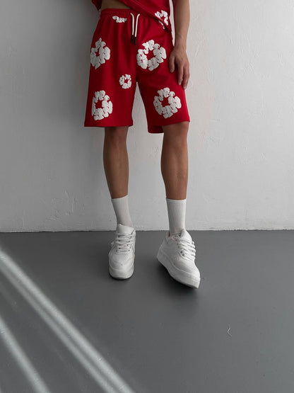 Abstract Bloom Print Men's Co-ord Set – Vibrant Floral Streetwear for Summer Withinblack