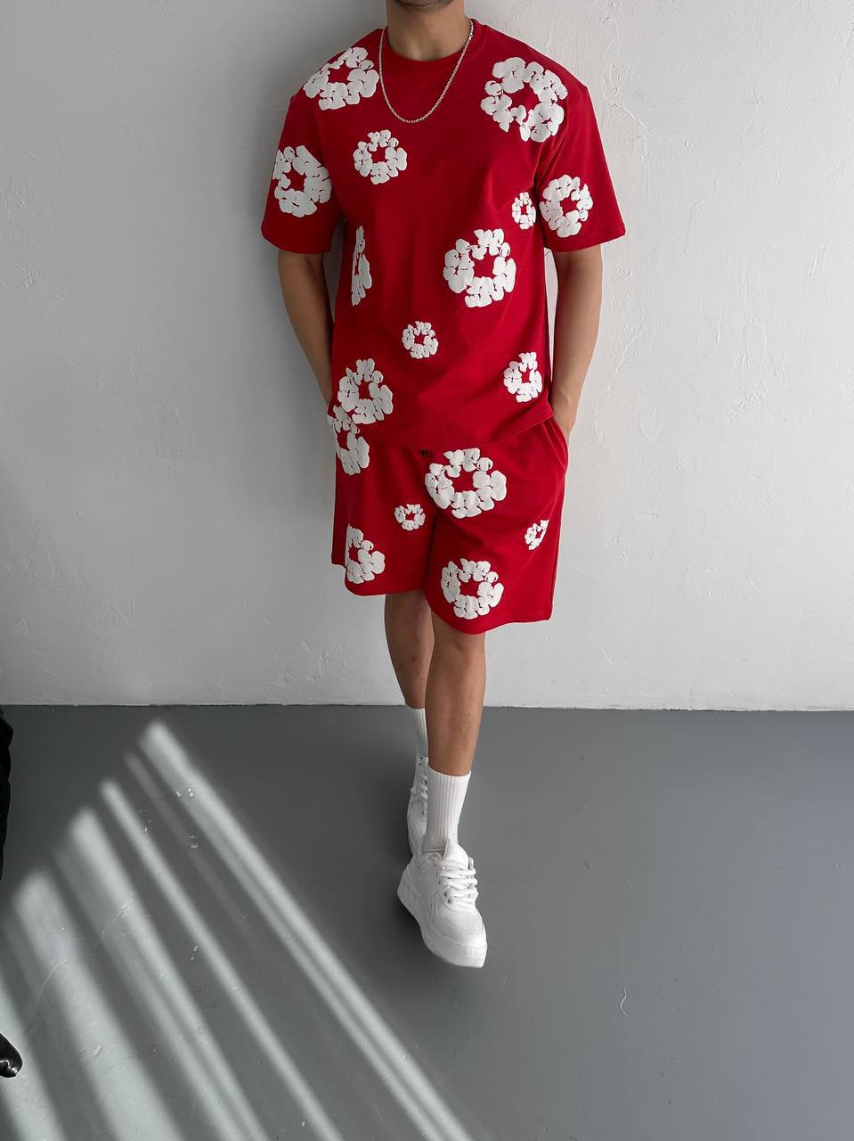 Abstract Bloom Print Men's Co-ord Set – Vibrant Floral Streetwear for Summer Withinblack