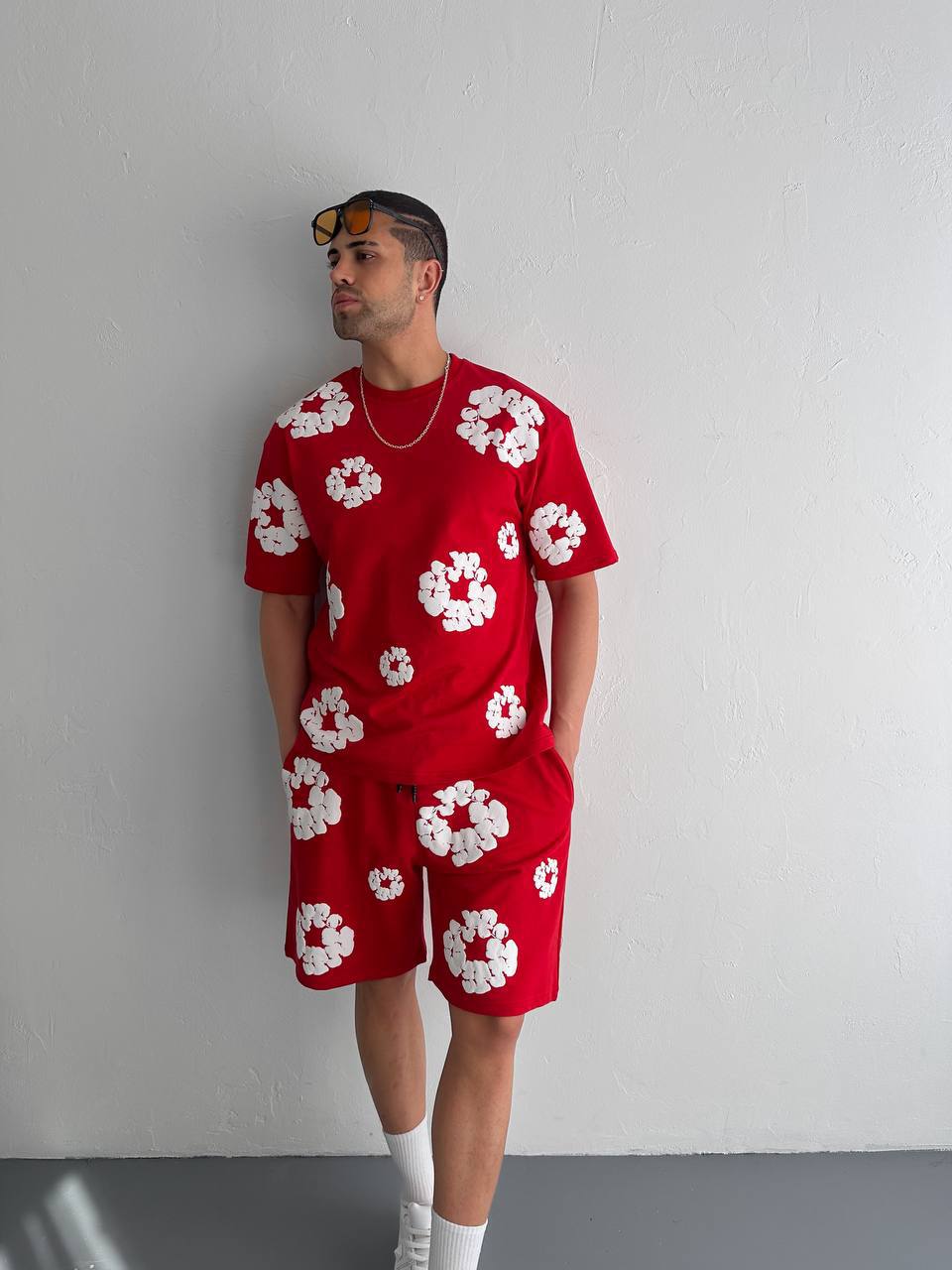 Abstract Bloom Print Men's Co-ord Set – Vibrant Floral Streetwear for Summer Withinblack