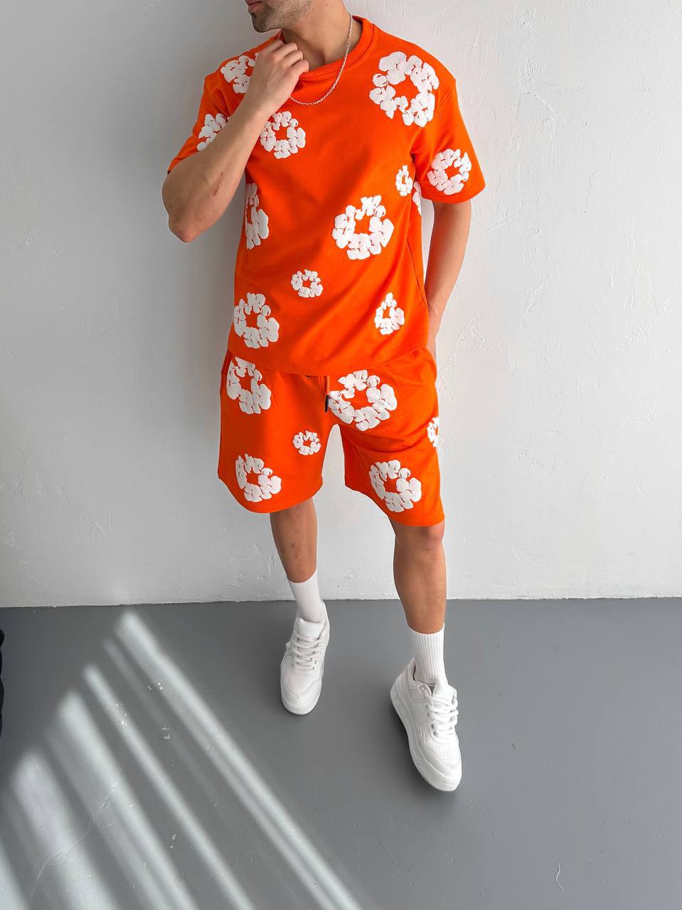 Abstract Bloom Print Men's Co-ord Set – Vibrant Floral Streetwear for Summer Withinblack