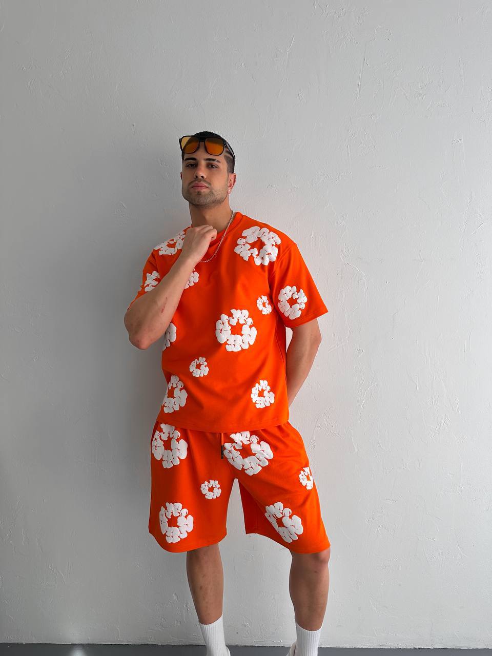 Abstract Bloom Print Men's Co-ord Set – Vibrant Floral Streetwear for Summer Withinblack
