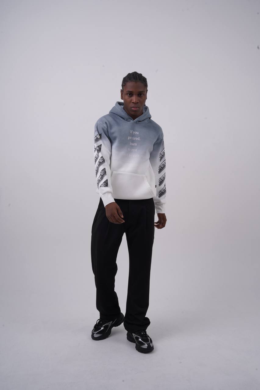 Abstract Geometric Graphic Oversized Hoodie Withinblack