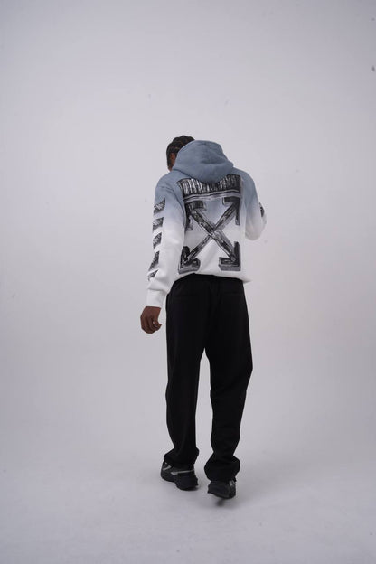 Abstract Geometric Graphic Oversized Hoodie Withinblack
