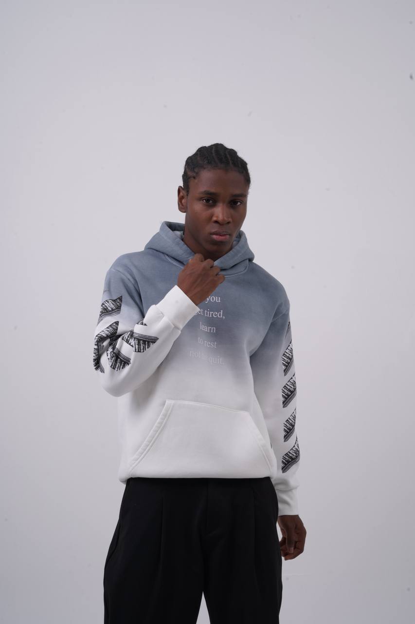 Abstract Geometric Graphic Oversized Hoodie Withinblack