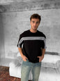 Three Stripes Graphic Cotton Tee – Classic Streetwear T-Shirt Withinblack