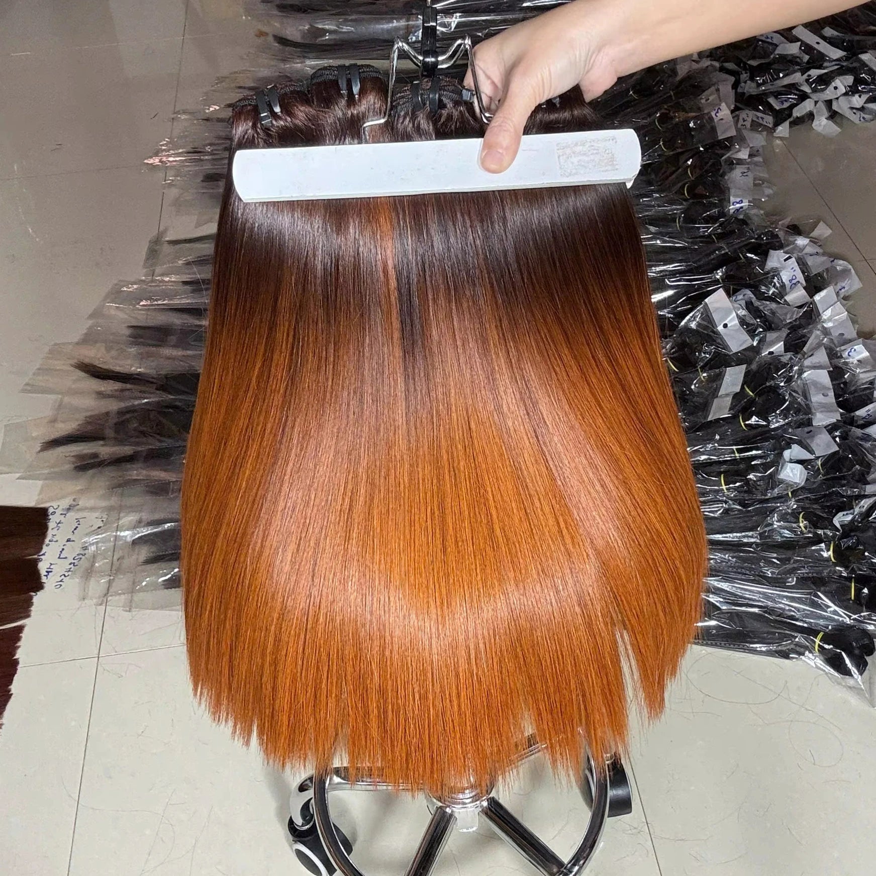Soft, natural human hair, wholesale from Vietnam, for hair extensions - Tangle-free & Non-shedding, ombre color. NovaCart