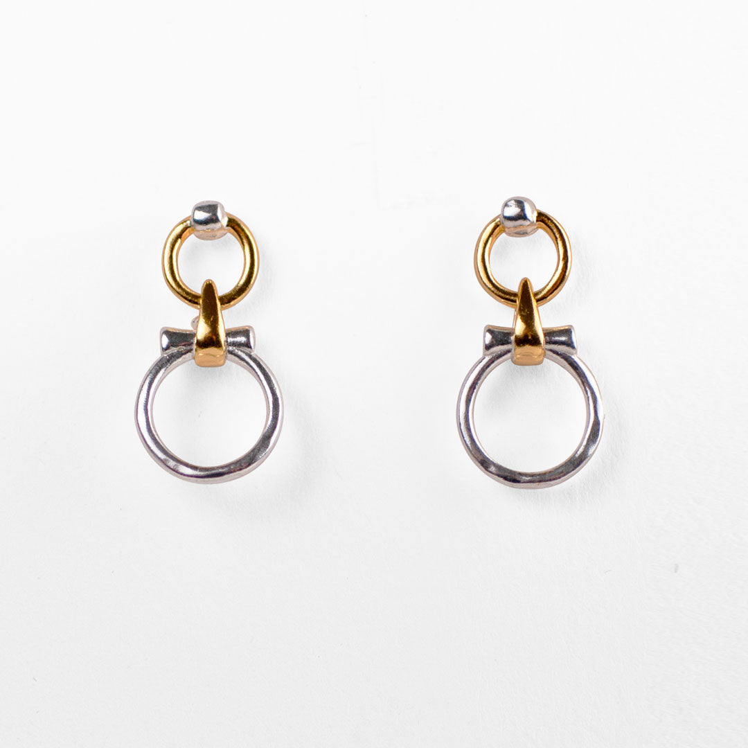Aikon - Horse Bit Equestrian Earring Two Tone Urban-Equestrian
