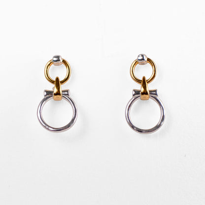 Aikon - Horse Bit Equestrian Earring Two Tone Urban-Equestrian