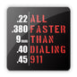 All Faster than Dialing 911 Aluminum Sign Shield Republic