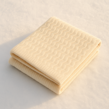 Angora and Wool | Ultra Soft Throw Blanket (solid, beige) Silverlyne