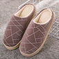 Winter House Slippers with Warm Plush and Geometry Print