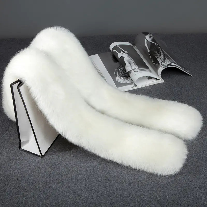 Faux Fur Long Scarf, Warm Fur Collar and Shawl