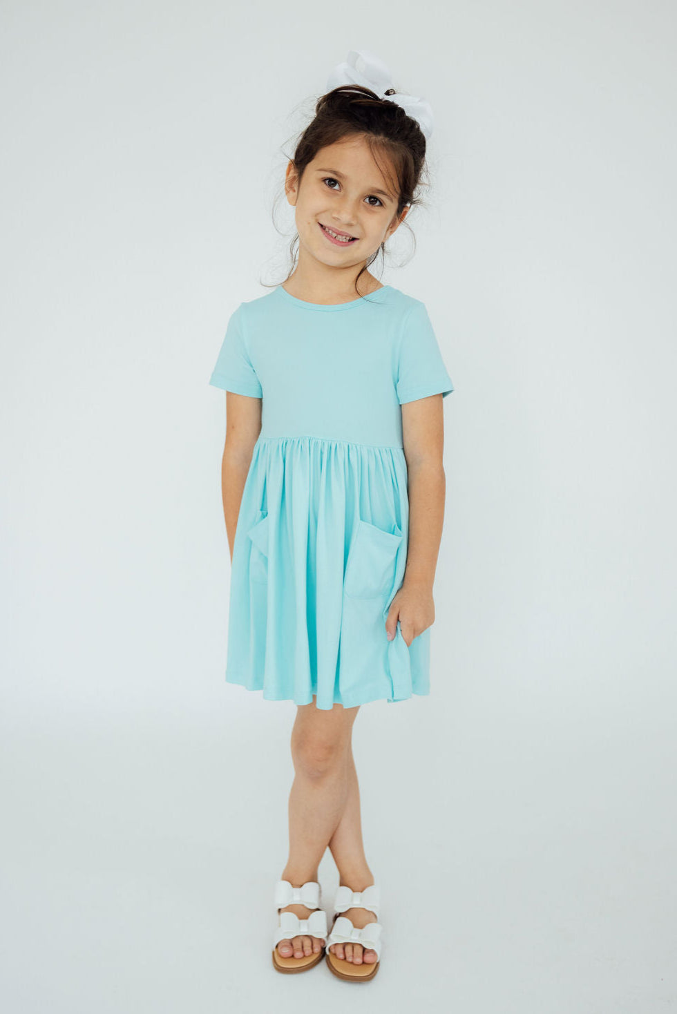 Aqua S/S Pocket Twirl Dress Mila & Rose ®