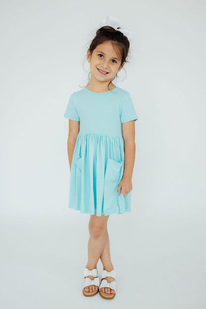 Aqua S/S Pocket Twirl Dress Mila & Rose ®