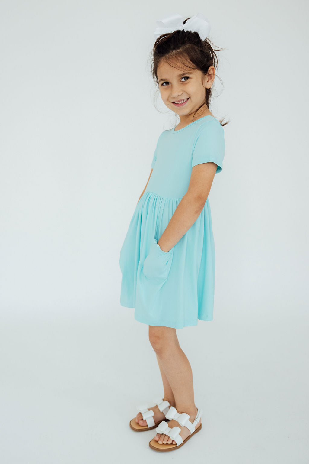 Aqua S/S Pocket Twirl Dress Mila & Rose ®