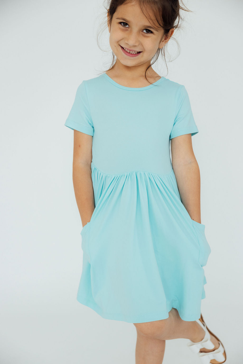 Aqua S/S Pocket Twirl Dress Mila & Rose ®
