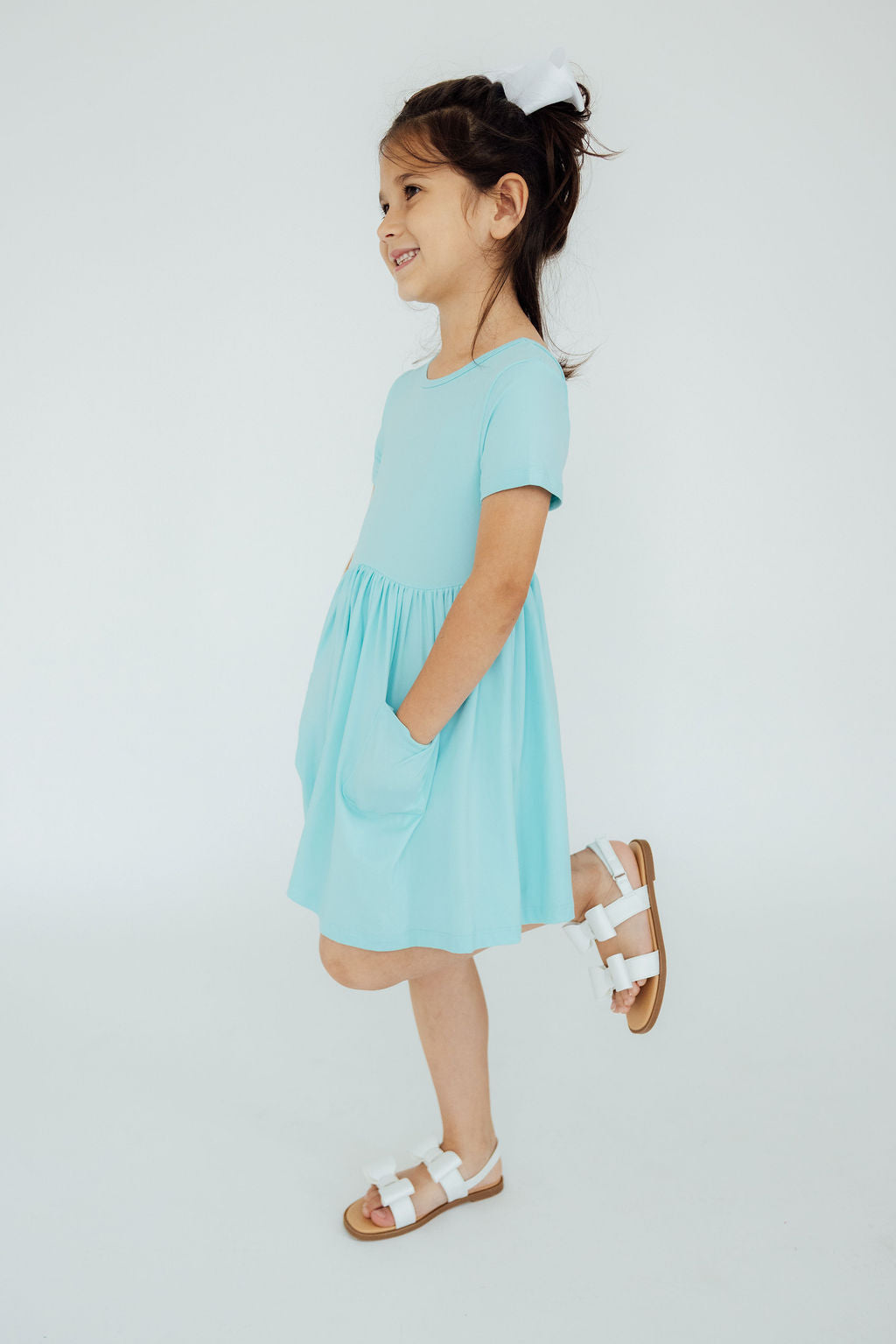 Aqua S/S Pocket Twirl Dress Mila & Rose ®