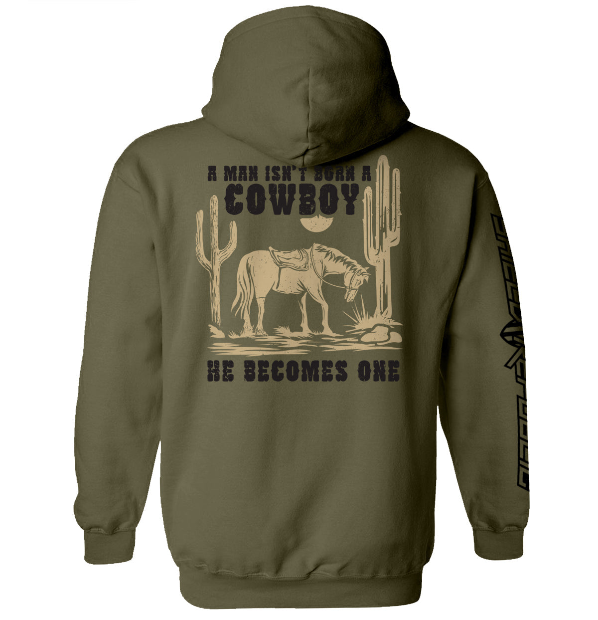 A Man Isn't Born A Cowboy Shield Republic