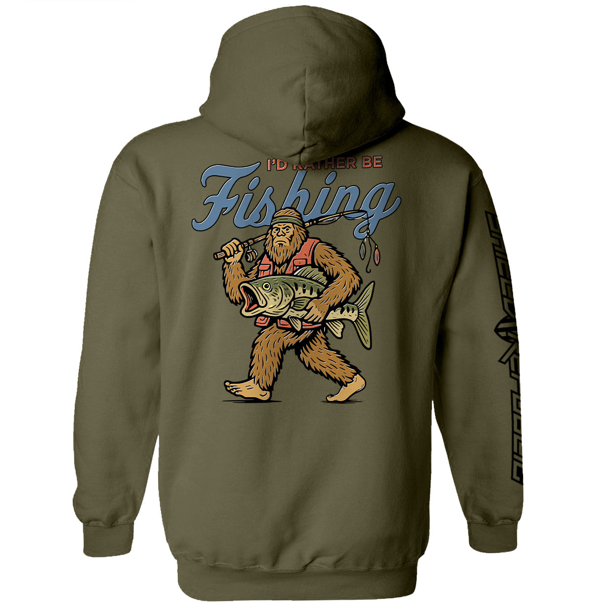 I'd Rather Be Fishing Bigfoot Shield Republic