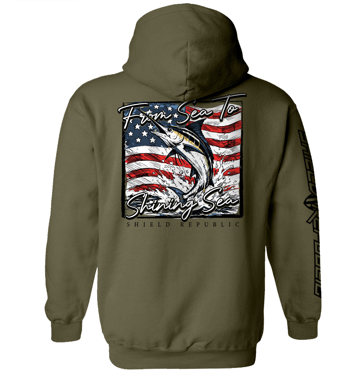 From Sea To Shining Sea Marlin (Back Print) Shield Republic