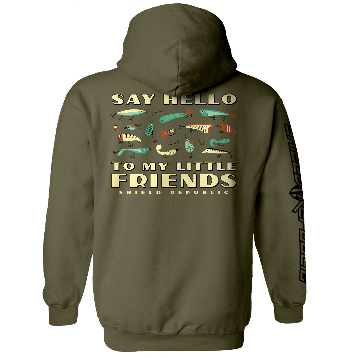 Say Hello to My Little Friends Green (Back Print) Shield Republic