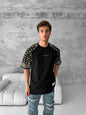 Artistic Graphic Cotton T-Shirt / Figure with Rug Print Tee Withinblack