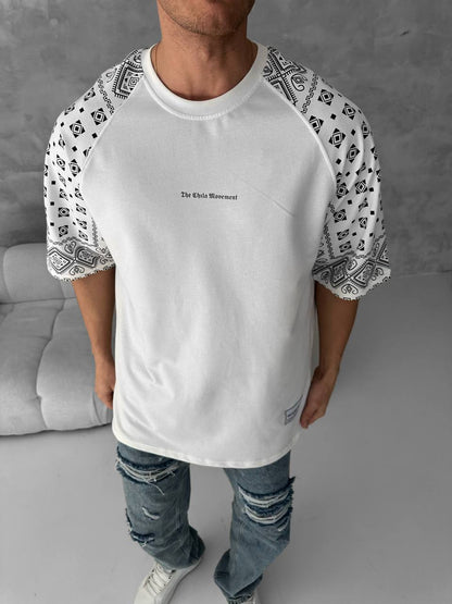 Artistic Graphic Cotton T-Shirt / Figure with Rug Print Tee Withinblack