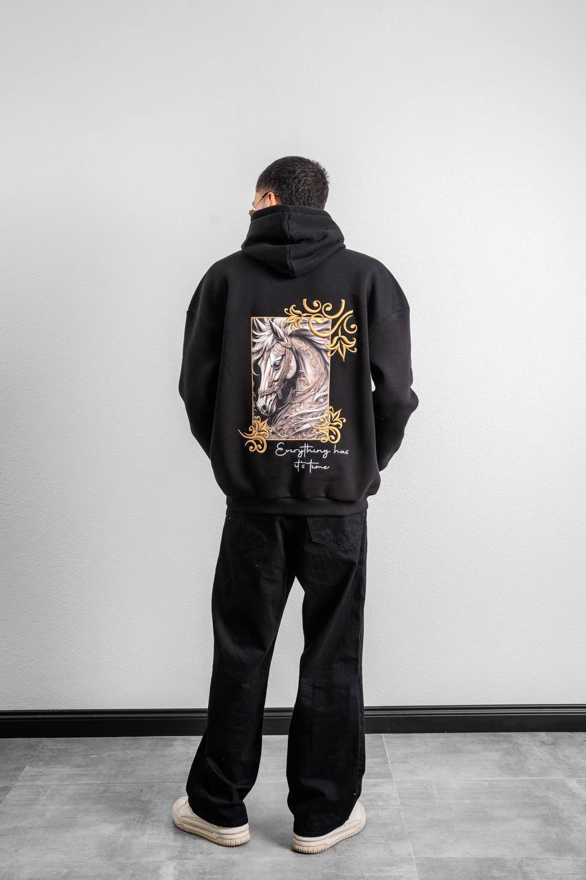 Artistic Horse Graphic Hoodie Withinblack
