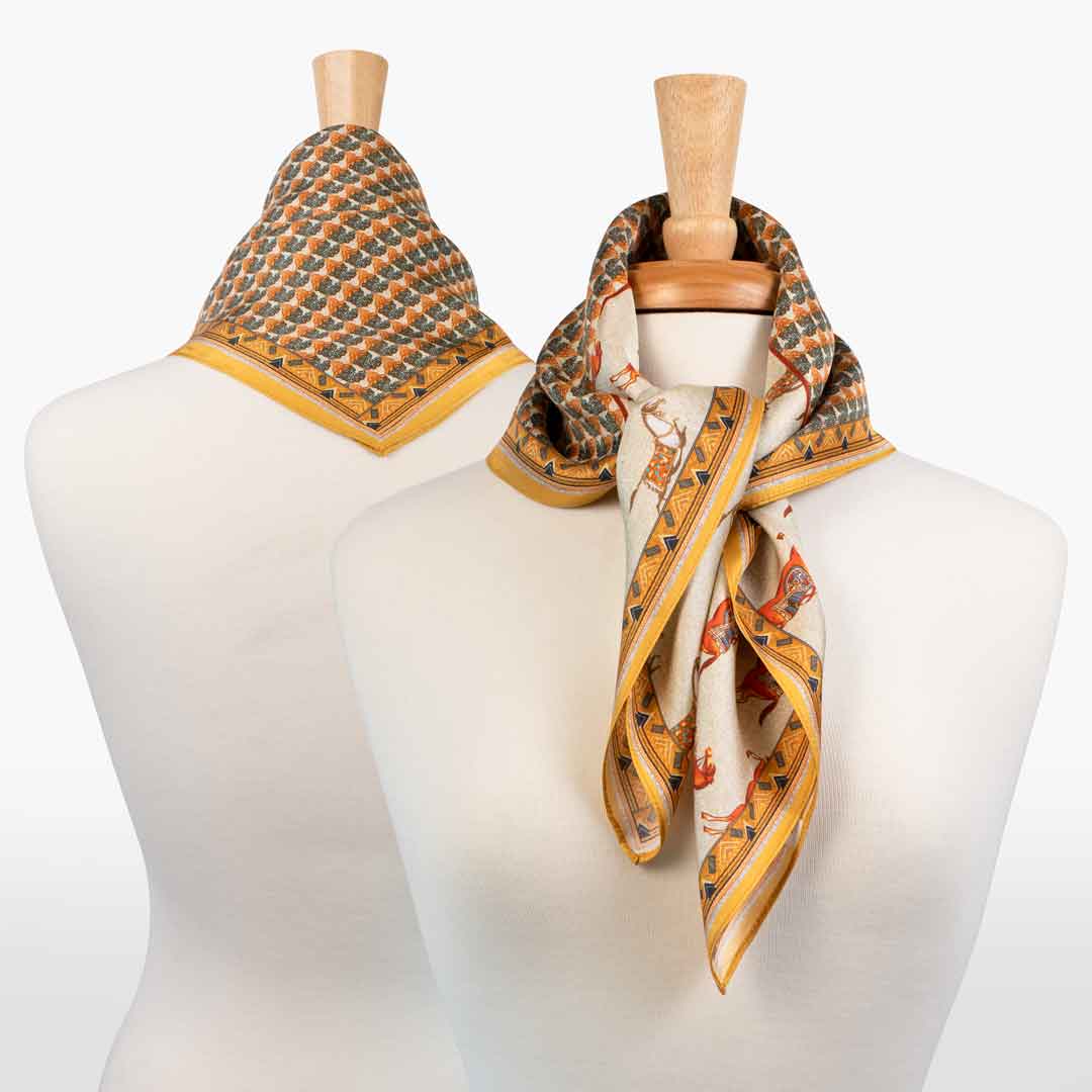 Empire - Stylized Equestrian Scarf in Apricot Urban-Equestrian