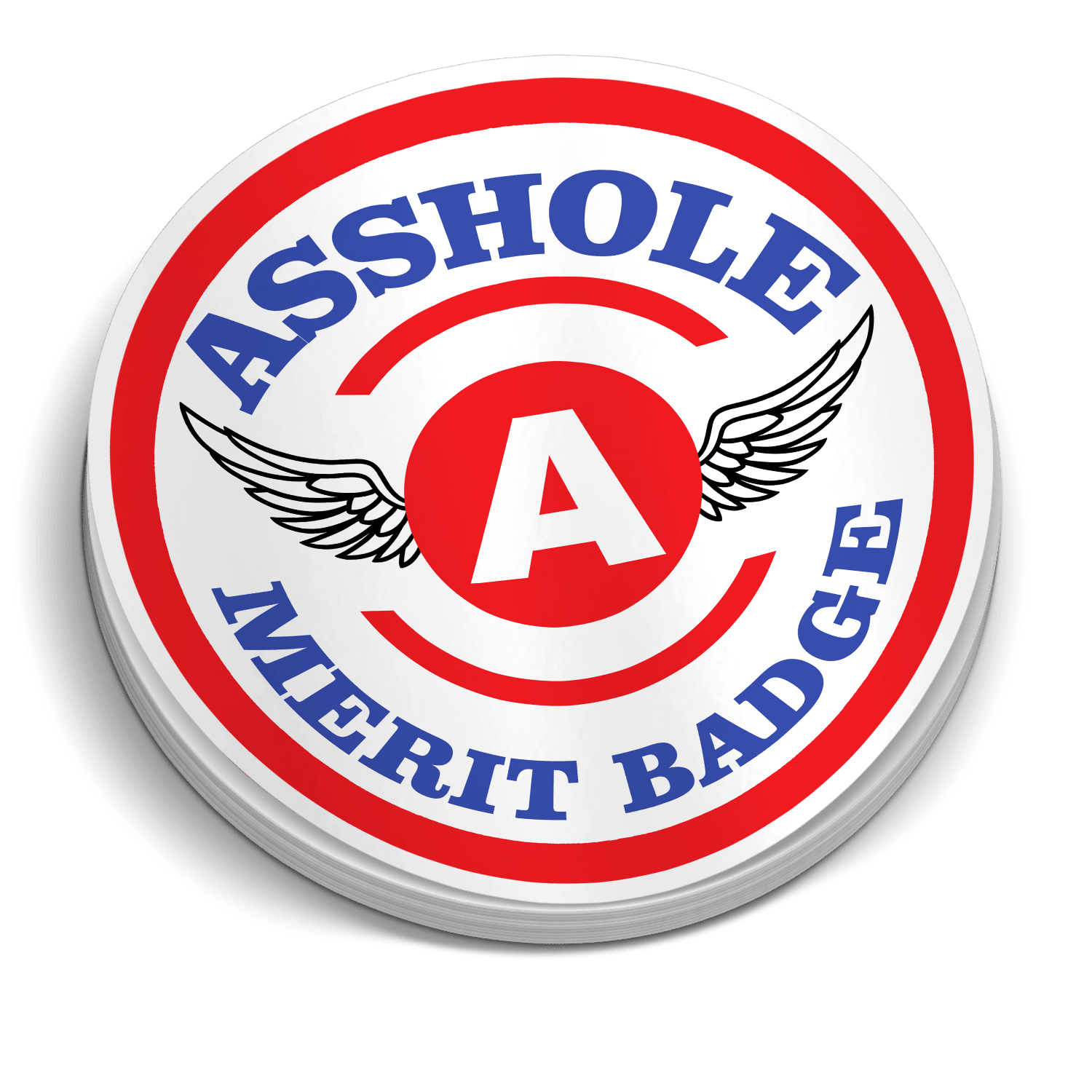 Asshole Merit Badge 5 Inch Decal Armed American Supply