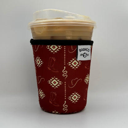 Red snake boots coffee sleeve | western coffee sleeve BashDesignsCo