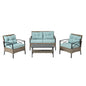 Patio Furniture, Outdoor Furniture, Seasonal PE Wicker Furniture, Four Set Wicker Furniture With Black Metal Table V.I.P Digital Presence