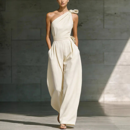 Women's Sleeveless Halter Neck Cinched Waist Slim Jumpsuit – 6 Colors S–2XL FitiqueFit
