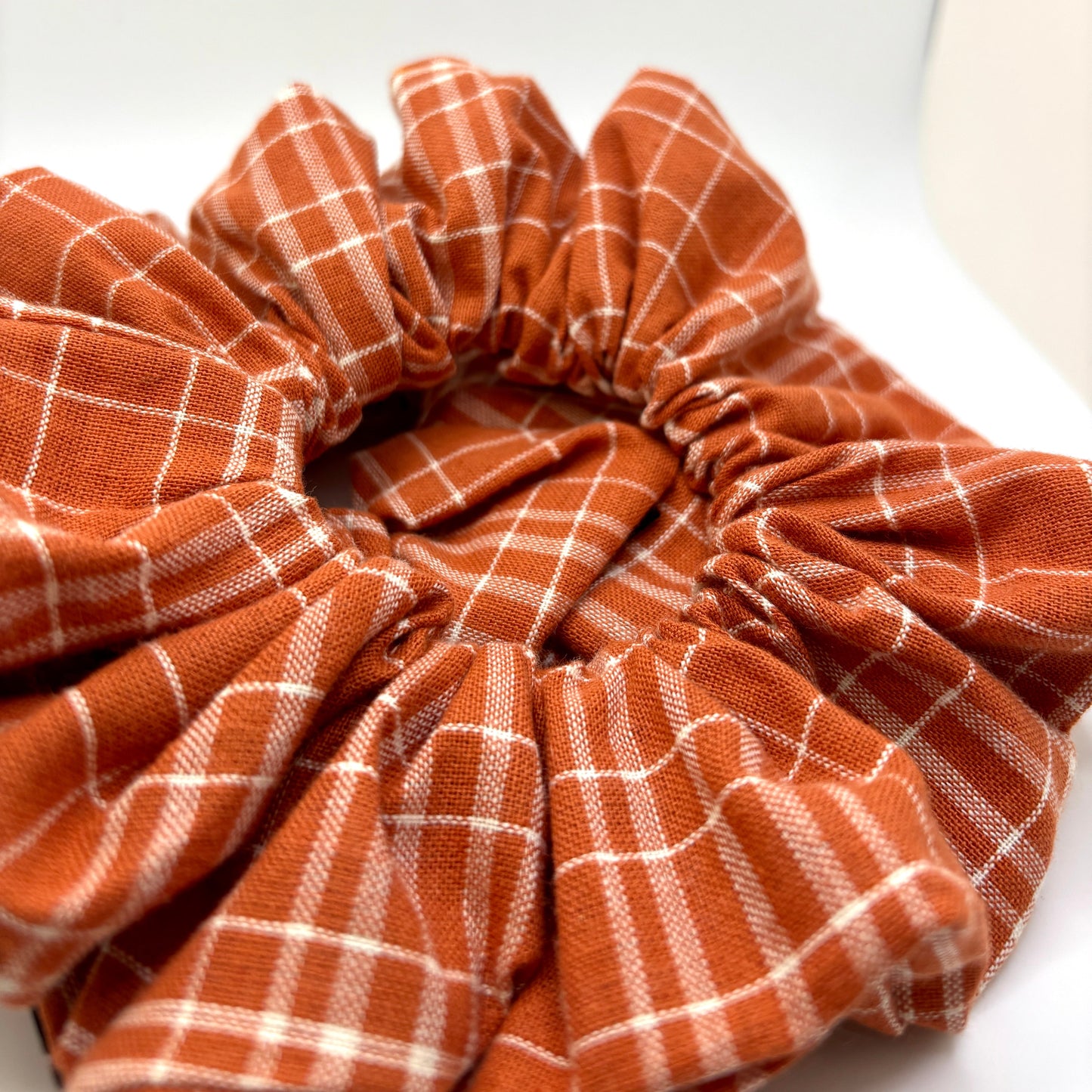 Rustic Orange Fall Plaid Scrunchie Enchanted Scrunch