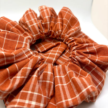 Rustic Orange Fall Plaid Scrunchie Enchanted Scrunch
